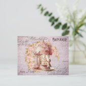 Moderne  Floral Paris Cafe Briefkaart (Staand voorkant)
