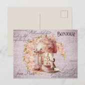 Moderne  Floral Paris Cafe Briefkaart (Voorkant / Achterkant)