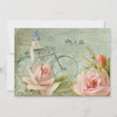 Moderne  Floral Pastel Roses Butterfly Kaart (Achterkant)