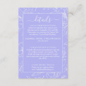 Moderne Floral Periwinkle bruiloft details Informatiekaartje (Voorkant)