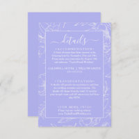 Moderne Floral Periwinkle bruiloft details