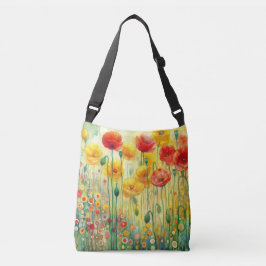 Moderne Floral Poppies Crossbody Bag Tas