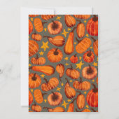 Moderne Floral Pumpkin Pattern Thanksgiving Kaart (Achterkant)