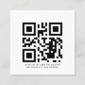 Moderne Floral QR Code sparen de Aankondiging van  (Achterkant)