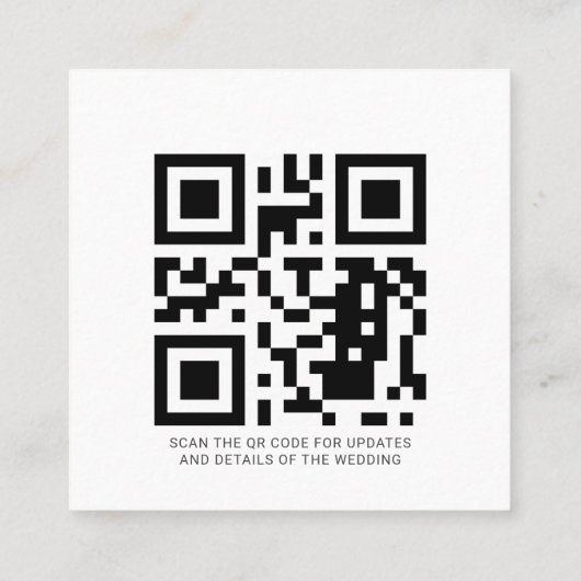 Moderne Floral QR Code sparen de Aankondiging van  (Achterkant)