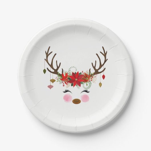  moderne Floral Reindedarpartij Papieren Bordje (Voorkant)