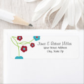 Moderne Floral retour adreslabels Etiket (Insitu)