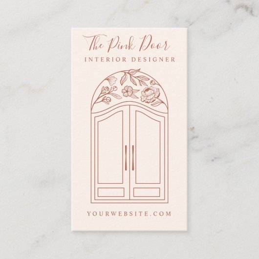 Moderne, Floral Roos Arch Intrance voorste deurroz Visitekaartje (Voorkant)