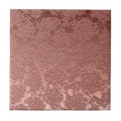 Moderne Floral Roos Gold Pink Pattern Tegeltje (Voorkant)