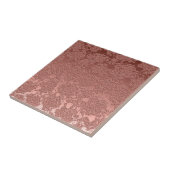 Moderne Floral Roos Gold Pink Pattern Tegeltje (Zijkant)
