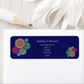 Moderne Floral roze Mandalas. Blauw retouradres Etiket (Insitu)