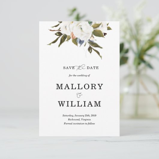 Moderne Floral sla de Datum Kaart op (Staand voorkant)