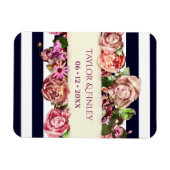   moderne Floral Striped Wedding Magneet (Horizontaal)