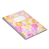Moderne Floral Tie Dye Pattern Name Sticker Notitieboek (Rechterzijde)