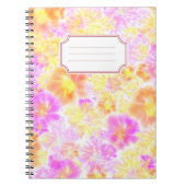 Moderne Floral Tie Dye Pattern Name Sticker Notitieboek (Voorkant)