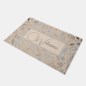 Moderne Floral Trendy Gepersonaliseerde Deurmat (Schuin)