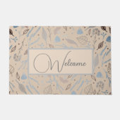 Moderne Floral Trendy Gepersonaliseerde Deurmat (Voorkant)