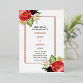 Moderne Floral Tropische Bruiloft Folie Uitnodiging (Staand Voorkant)