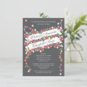 Moderne Floral Twins Baptism-uitvindingen Kaart (Staand voorkant)