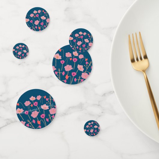 Moderne Floral Verjaardag met aangepaste leeftijd Confetti (Groep)