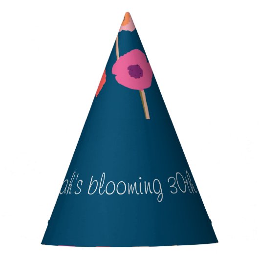  Moderne Floral Verjaardag met aangepaste leeftijd Feesthoedjes (Voorkant)