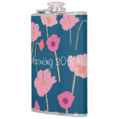 Moderne Floral Verjaardag met aangepaste leeftijd Heupfles (Links)