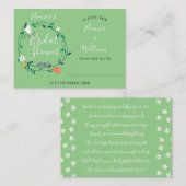 Moderne Floral Vrijgezellenfeest Display Card en L Informatiekaartje (Voorkant / Achterkant)