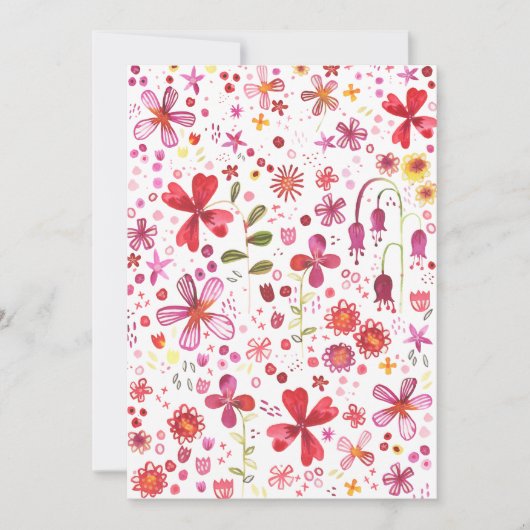 Moderne Floral-Waterverf Bedankkaart (Voorkant)