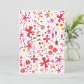 Moderne Floral-Waterverf Bedankkaart (Staand voorkant)