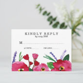 Moderne Floral Waterverf bruiloft | RSVP-kaart RSVP Kaartje (Staand voorkant)