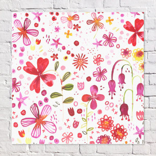 Moderne Floral-Waterverf Canvas Afdruk