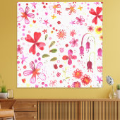 Moderne Floral-Waterverf Canvas Afdruk (Insitu (Woonkamer))