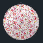 Moderne Floral-Waterverf Dartbord<br><div class="desc">Heldere en gelukkige waterverf wilde bloem en bladeren schilderij van een moedwillig overgeteelde tuin. Ideaal voor tuinders,  natuur liefhebbers en bloemisten. Originele kunst van Nic Squirrell.</div>