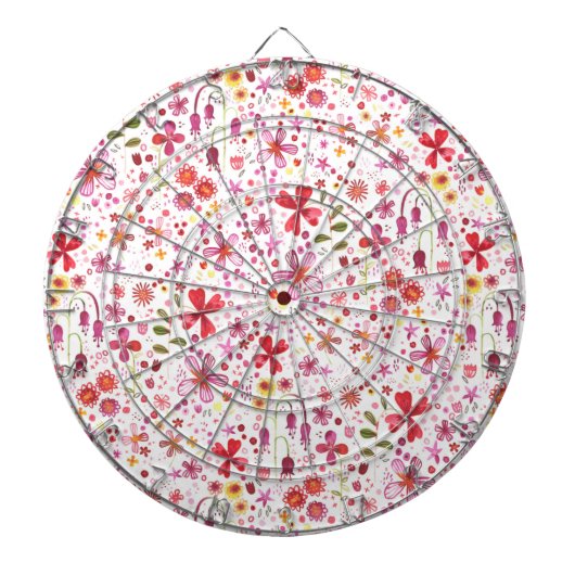 Moderne Floral-Waterverf Dartbord (Voorkant)