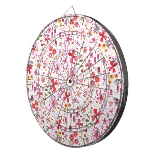 Moderne Floral-Waterverf Dartbord (Voorkant Rechts)