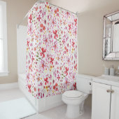 Moderne Floral-Waterverf Douchegordijn (In situ)