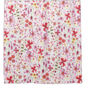 Moderne Floral-Waterverf Douchegordijn (Voorkant)