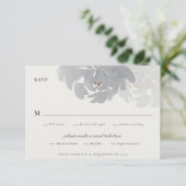 Moderne Floral Waterverf Elegant Bruiloft RSVP Kaartje (Staand voorkant)