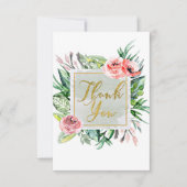 Moderne Floral Waterverf Elegant Chic Hartelijk da Bedankkaart (Voorkant)
