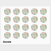 Moderne Floral Waterverf Elegant Chic Hartelijk da Ronde Sticker (Vel)