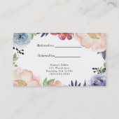 Moderne Floral Waterverf Elegant Verwijs een vrien Aanbevelingskaartje (Achterkant)