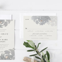 Moderne Floral Waterverf Elegant Wedding RSVP-kaar
