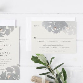 Moderne Floral Waterverf Elegant Wedding RSVP-kaar Kaart