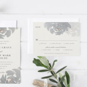 Moderne Floral Waterverf Elegant Wedding RSVP-kaar Kaart
