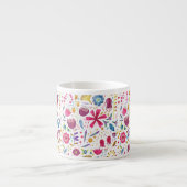 Moderne Floral Waterverf Espresso Cup Espresso Kop (Voorkant)