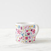 Moderne Floral Waterverf Espresso Cup Kop (Voorkant rechts)