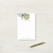 Moderne Floral Waterverf Gesimuleerde Folie Monogr Post-it® Notes (Op bureau)