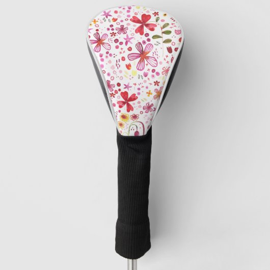 Moderne Floral-Waterverf Golfheadcover (Voorkant)