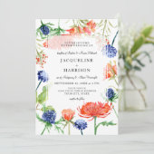 Moderne Floral Waterverf Herfst Oranje Mum Thistle Kaart (Staand voorkant)