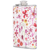 Moderne Floral-Waterverf Heupfles (Links)